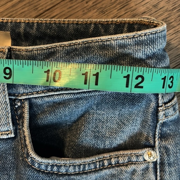 Top shop Moto Dree Flare Flare loose hem bell buttons crop jeans Sz 25 - Picture 9 of 16